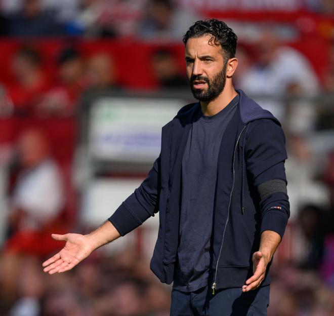 Ruben Amorim, Manchester United manager, at Old Trafford.