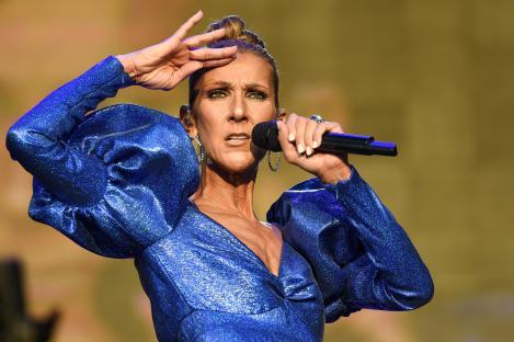 Celine Dion performing live.