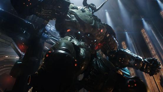 Gaming tech: large robotic figure.