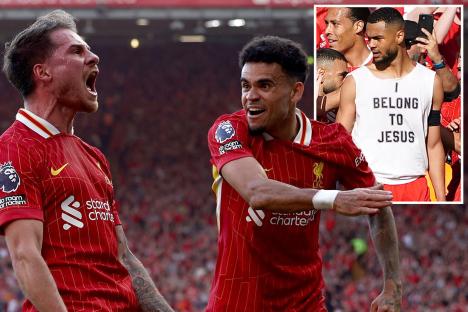 Liverpool 5 Tottenham 1: Reds crowned champions in front of Kop after coming from behind to demolish woeful Spurs