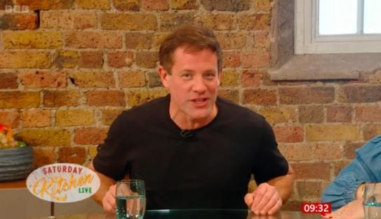 Matt Tebbutt, host of Saturday Kitchen Live, speaking.