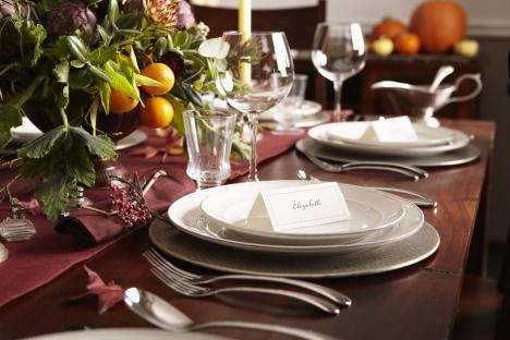 Autumnal table setting with place card for Elizabeth.
