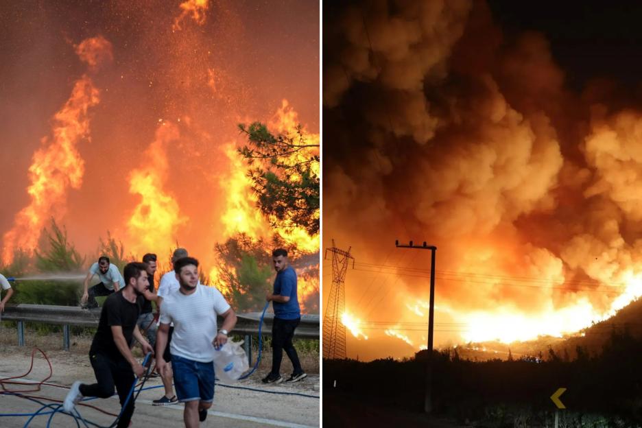 Fresh wildfires engulf Turkey as 1,500 flee their homes and firefighter dies days after raging blazes killed 13