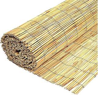 Rolled bamboo privacy fence.