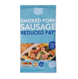 Package of The Deli Smoked Pork Sausage Original.