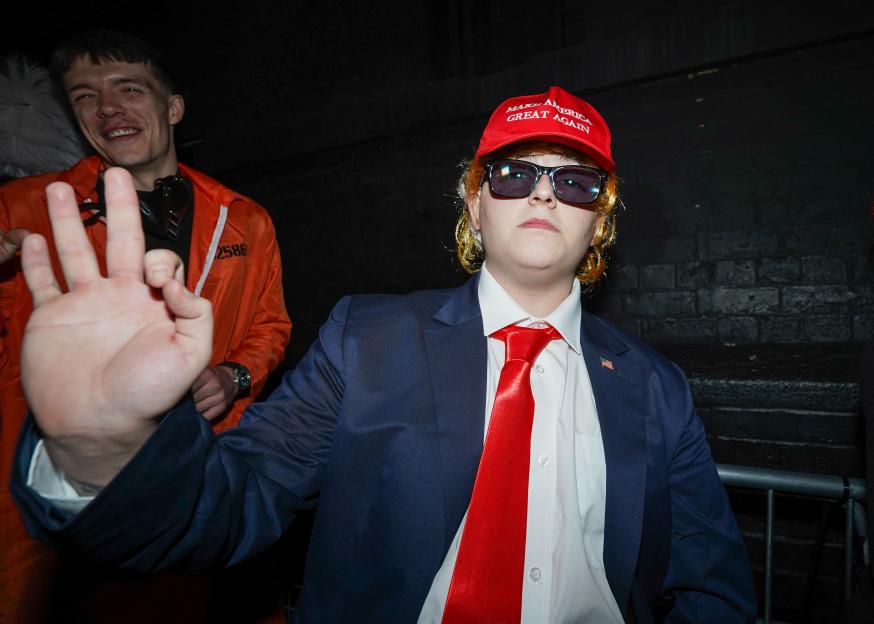 Revellers in Halloween costumes make the most of Halloween in Nottingham.
