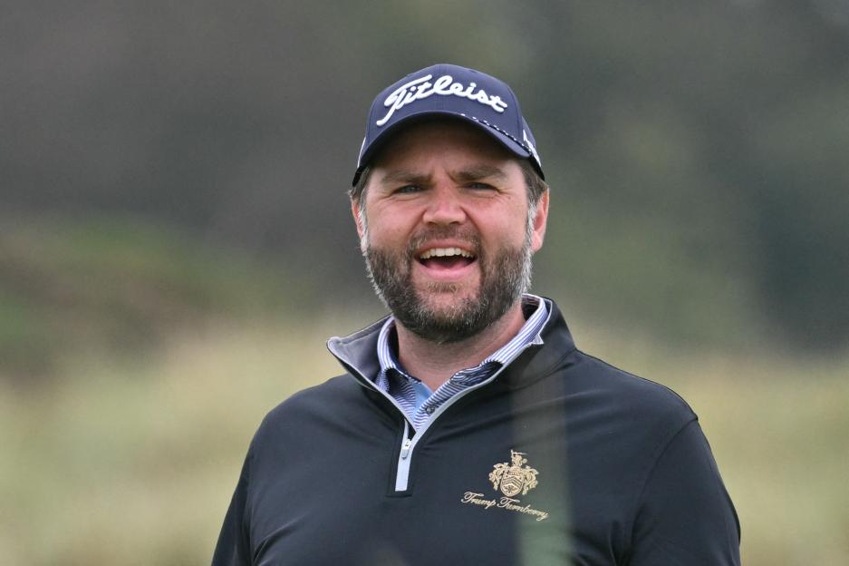 US Vice President JD Vance playing golf.