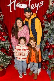 Lacey Turner and her family at a Hamleys Christmas party.