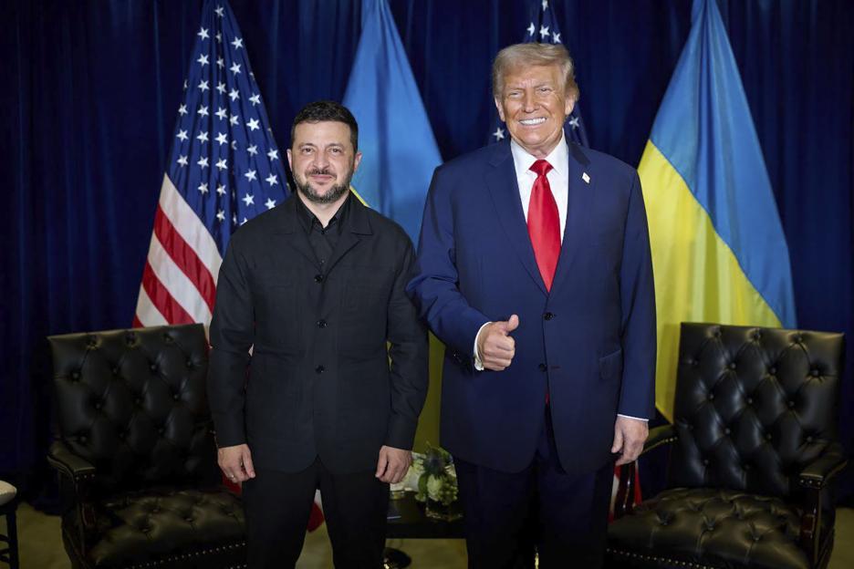 US President Donald J. Trump and Ukrainian President Volodymyr Zelensky meet at the United Nations headquarters.