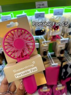 Pink portable fan for £5.