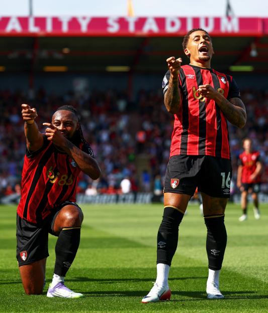 AFC Bournemouth players celebrating a goal.