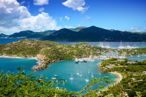 Aerial view of Antigua Yacht Club.