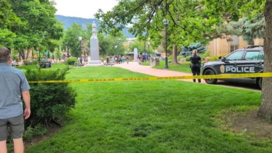 Crime scene at Boulder's Pearl Street Mall.