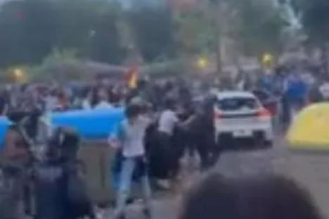 Horrifying moment car ploughs into huge crowd of fans near stadium ahead of Espanyol vs Barcelona derby clash