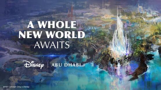 Illustration of a Disney theme park in Abu Dhabi.