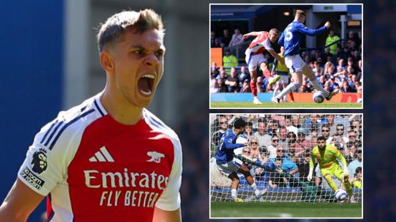 Everton 1 Arsenal 1: Premier League title slips further from Gunners’ grasp after Lewis-Skelly gives away vital penalty