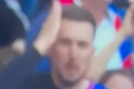 Diehard Crystal Palace fan with arm in sling goes viral after using his HEAD to clap FA Cup heroes at Wembley
