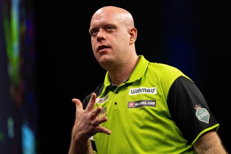 Michael van Gerwen forced to pull out of Premier League night after injuring himself putting a shirt on