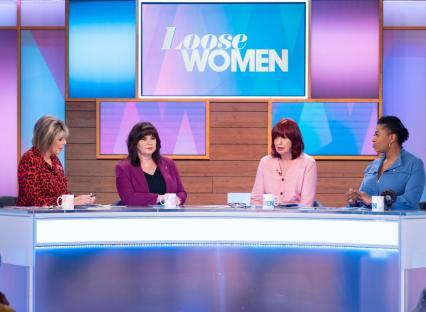 Editorial use only..Mandatory Credit: Photo by Ken McKay/ITV/Shutterstock (10465990g)..Ruth Langsford, Coleen Nolan, Janet Street-Porter and Brenda Edwards..'Loose Women' TV show, London, UK - 05 Nov 2019..ITEM: COLEEN'S 'LIFE BEFORE LOOSE'....It's our latest instalment of our 'Life Before Loose' series, and this time it's the turn of one of our longest-serving Loose Women, Coleen Nolan! She first took to the stage at the tender age of two, unaware of the rollercoaster ride singing would take her on. Today, she'll be sharing her story of humble beginnings as the youngest of eight children and what it was like to join the family business as a kid.