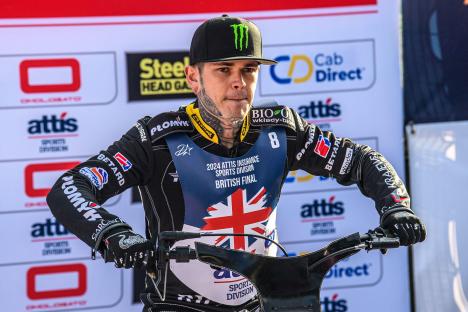 Tai Woffinden at the British Speedway Championship Final.