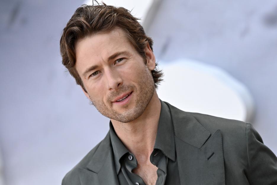 Glen Powell at the premiere of Twisters.