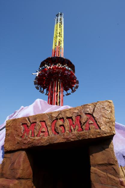Magma, a drop tower ride at Paultons Family Theme Park.