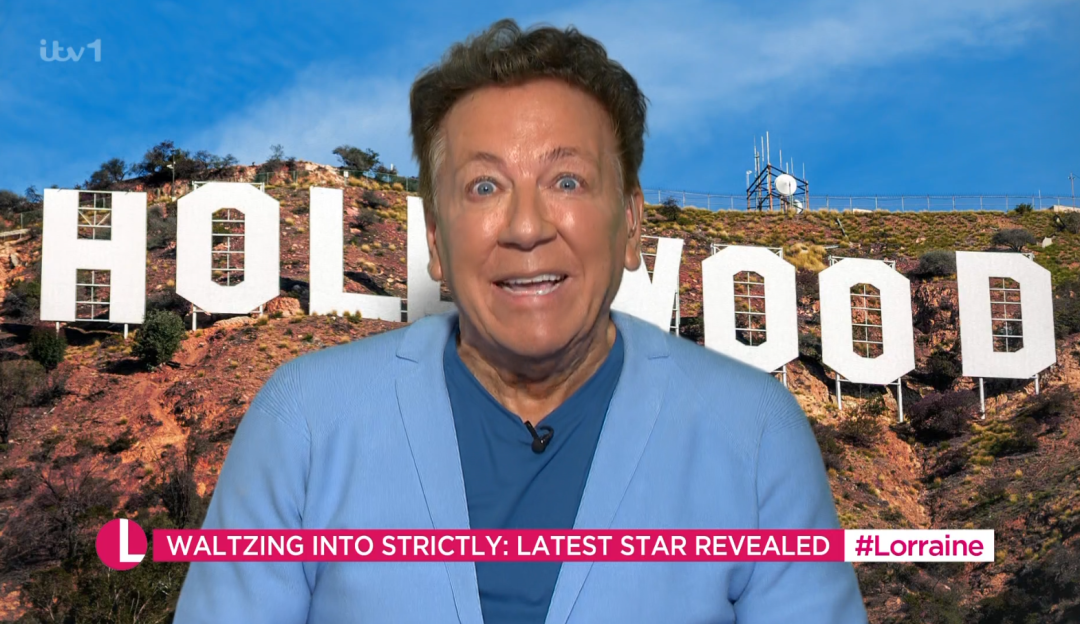 Ross King in front of the Hollywood sign.