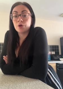 Single mother of six speaking to the camera.