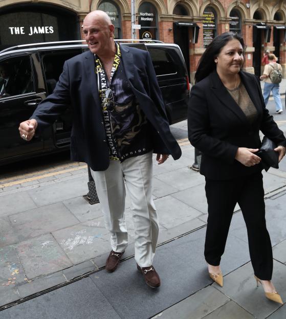 Chantal and John Fury arriving at Tommy Fury's premiere in Manchester.