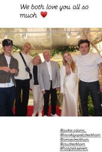 Group photo of Victoria Beckham's family.