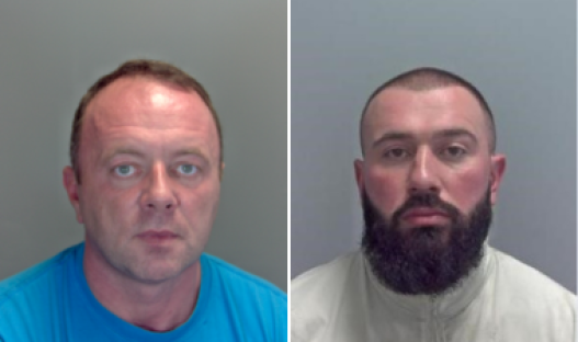 Mugshots of two men sentenced for drug smuggling.
