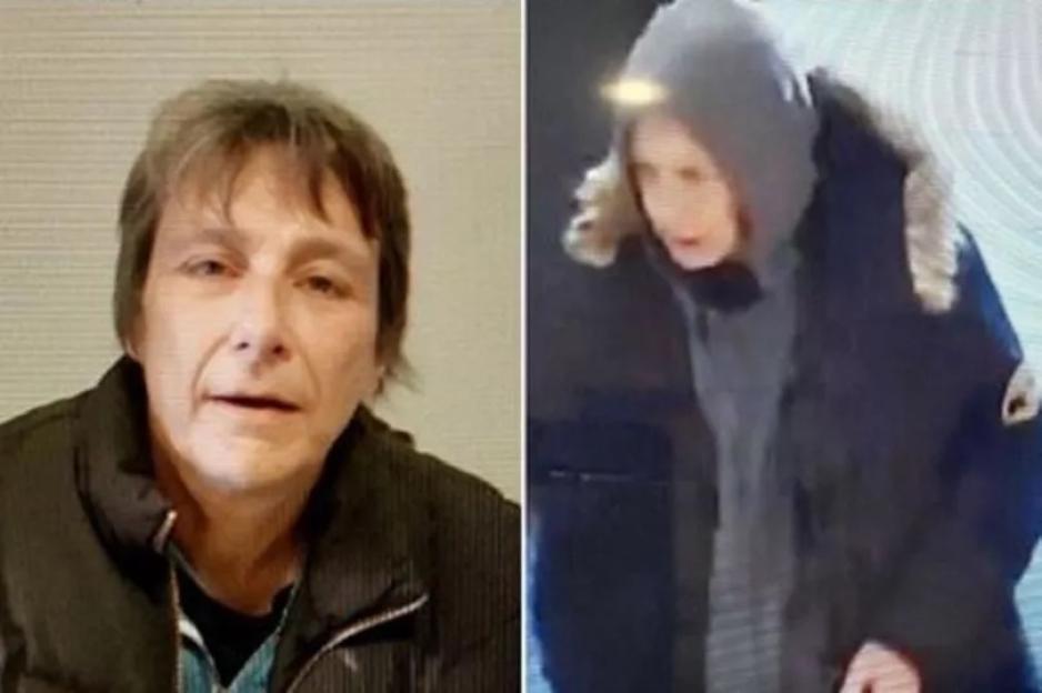 Collage of two images of a person, one in a dark vest and the other in a hooded coat.