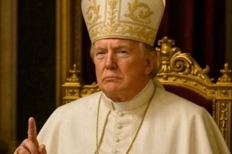 Donald Trump posts bizarre AI picture of him as POPE after joking he would be ‘top choice’ for next Pontiff