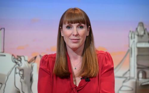 Photo of Angela Rayner on a BBC program.