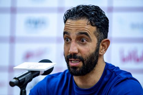 Manchester United manager Ruben Amorim at a press conference.