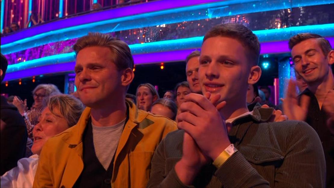Jeff Brazier and his son Freddie in the audience.