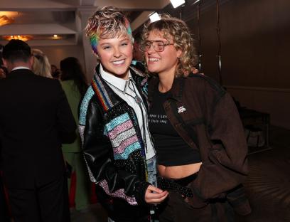Jojo Siwa and Kath Ebbs at the GLAAD Media Awards.