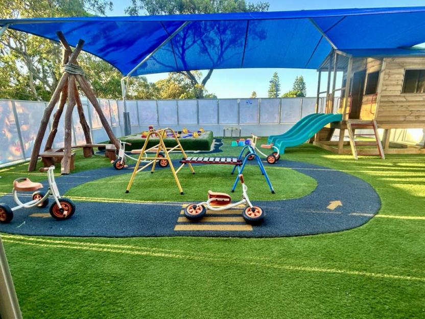Outdoor play area at First Steps Learning Academy in Bangor, Sydney.