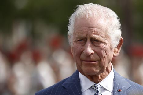 Close-up of King Charles III.