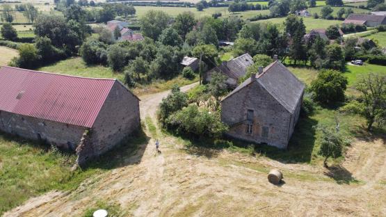 Aerial view of a French village purchased by a couple.