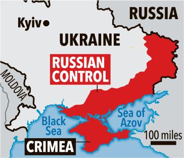 Map of Russian control in Ukraine.
