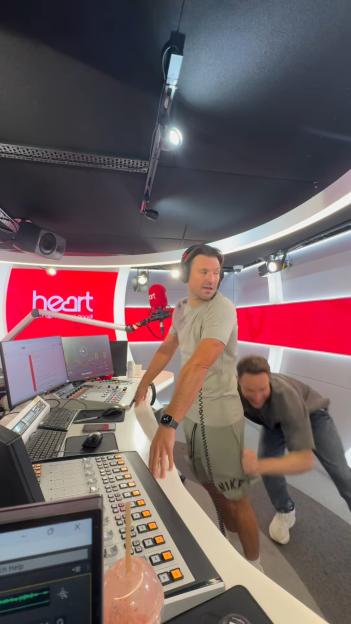 Watch hilarious moment Mark Wright gets his pants pulled down live on air as pal Olly Murs pulls prank