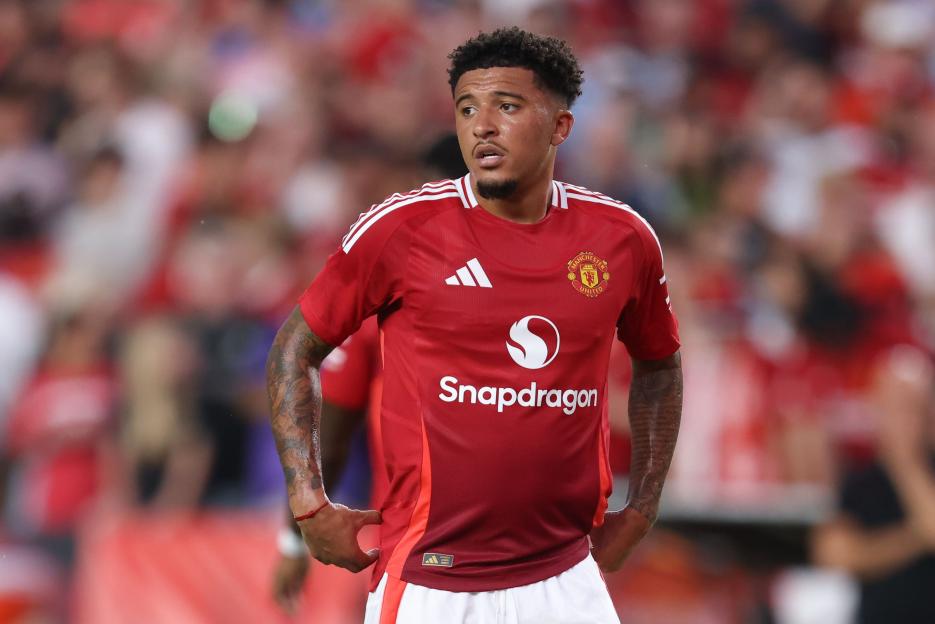 Jadon Sancho, Manchester United player, during a match.