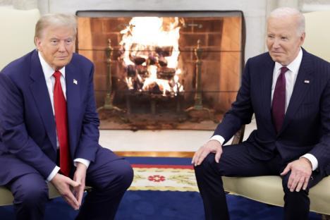 President Trump and President Biden seated together.