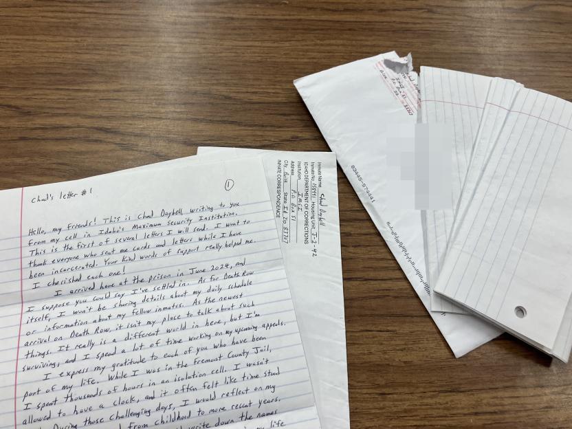 Handwritten letters from Chad Daybell on death row.