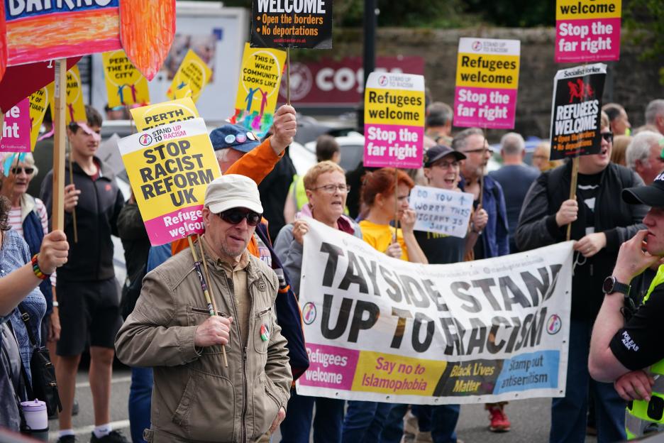 Protest against anti-refugee sentiment.