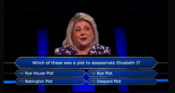 Who Wants to Be a Millionaire contestant facing a history question.