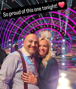Photo of Wynne Evans and Liz Brookes backstage at Strictly Come Dancing.