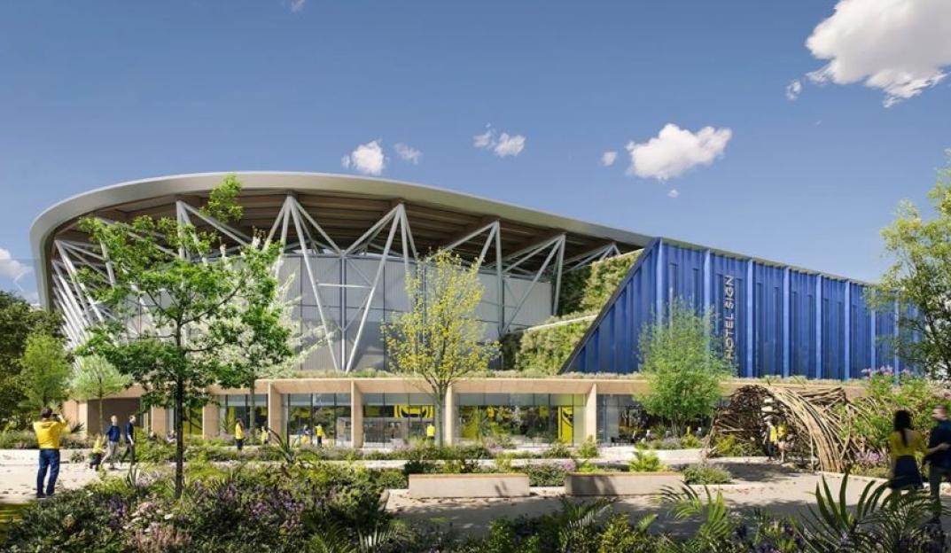 Illustration of Oxford United's planned new stadium.