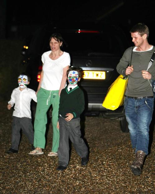 Jackiey Budden with grandsons Freddie and Bobby, and Jeff Brazier.